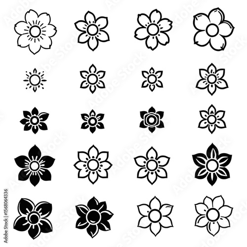 和風花柄アイコンパック｜Japanese Floral Pattern Icon Pack