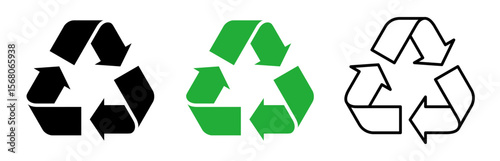Recycling symbol icon set