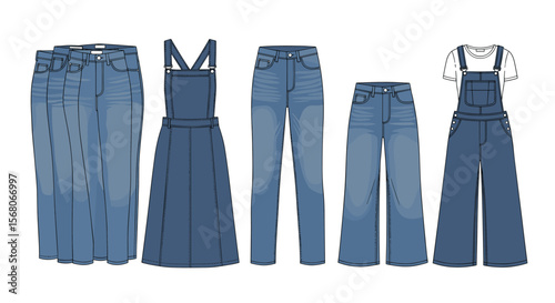 A Charming Collection of Denim Fashion Including Overalls Dresses Jeans and Jumpsuits for Everyday Wear