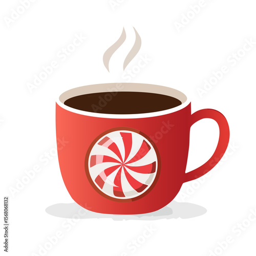 Peppermint Coffee Isolated on a Transparent Background