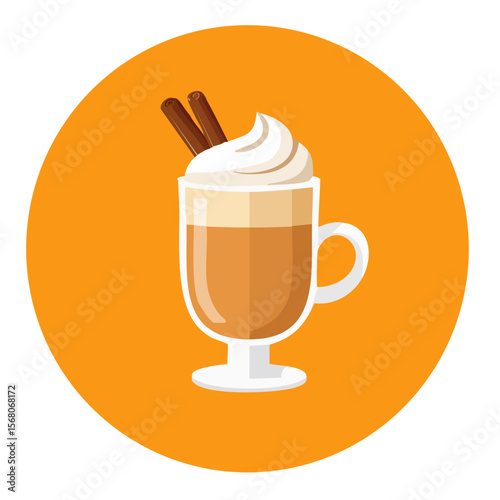 Pumpkin Spice Latte Isolated on a Transparent Background 