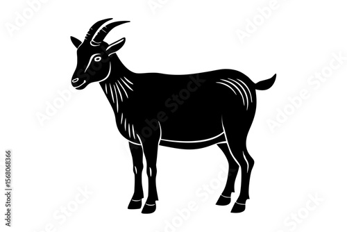 black silhouette of a goat