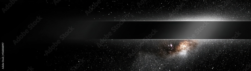 Obraz premium A black and silver image of a galaxy with a silver line in the middle
