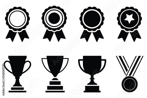 Award ribbons trophies medal trophy winner