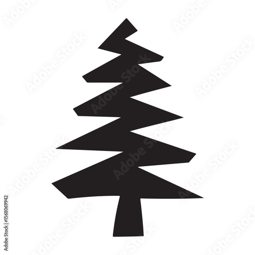 stylized black tree illustrations