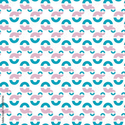 Seamless Abstract Retro Circle Patterns with Pink and Green Colors
