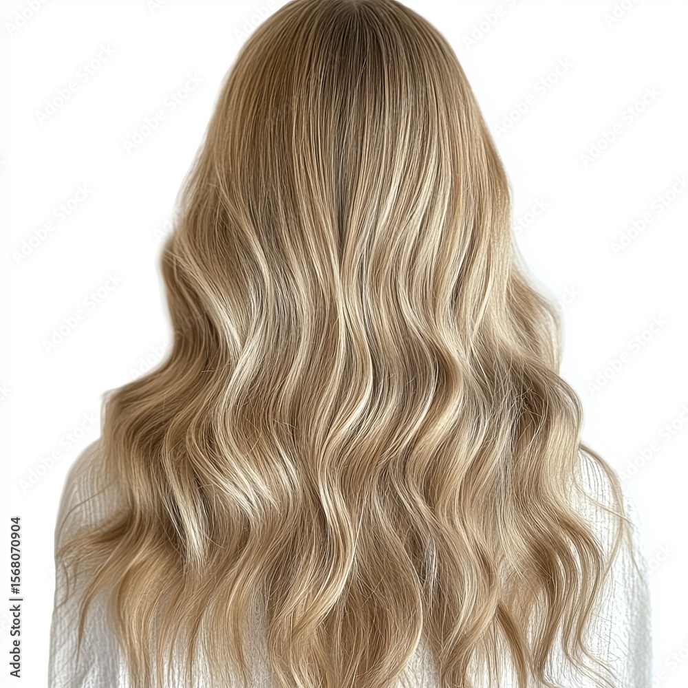 Fototapeta premium Blonde human hair on white