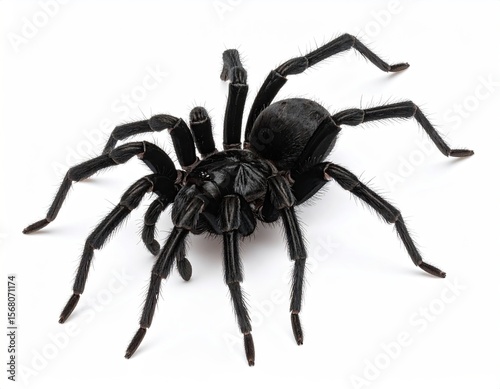 Black spider on white background (1)