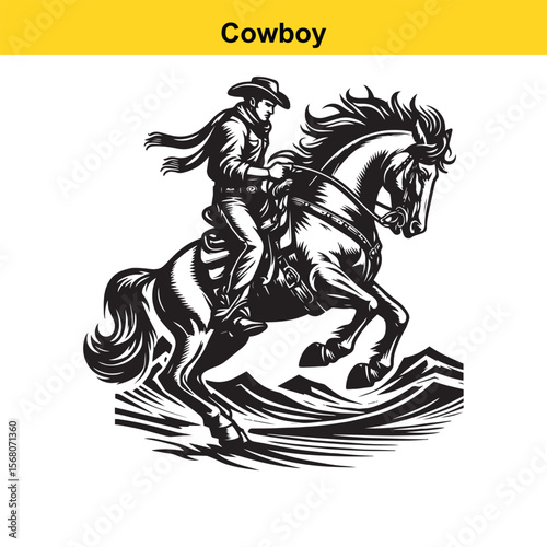 Modern vector cowboy.