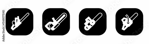 Chainsaw icon in flat. A chainsaw icon design. Stock vector.