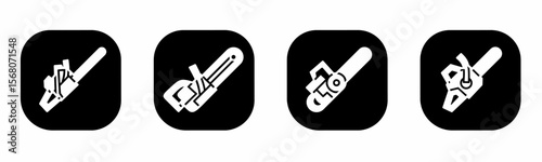 Chainsaw icon in flat. A chainsaw icon design. Stock vector.