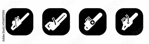 Chainsaw icon in flat. A chainsaw icon design. Stock vector.
