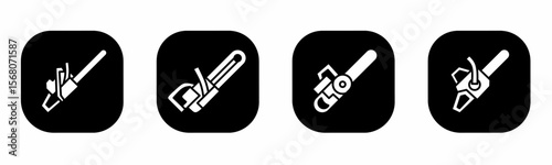 Chainsaw icon in flat. A chainsaw icon design. Stock vector.