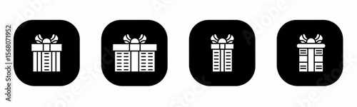 Gift box icon in flat. A gift box icon design. Stock vector.