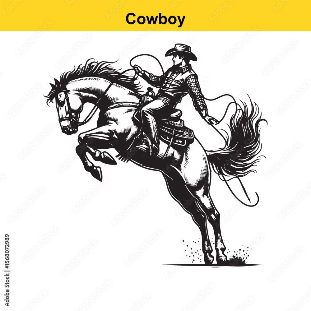 Fototapeta premium Modern vector cowboy.