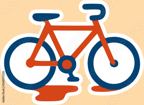 Minimalist hand-drawn bicycle sketch clip art, cartoon flat style.