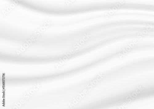 Vector background illustration rippled white fabric. White abstract cloth textile with crease wavy folds background.