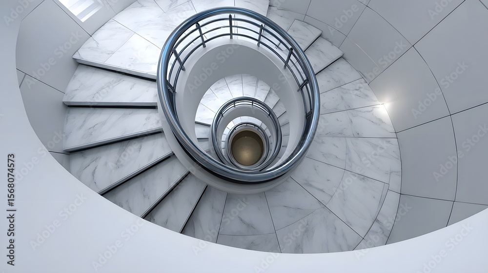 Obraz premium Spiral staircase in a modern architectural interior