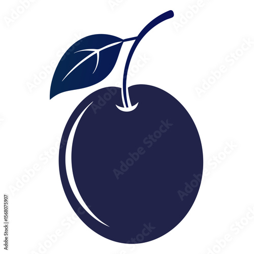 Sloe isolated fruit silhouette