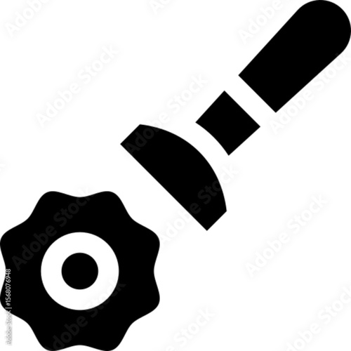 A black silhouette icon of a fluted pastry wheel, a kitchen utensil for cutting dough or pasta with a decorative, wavy edge.