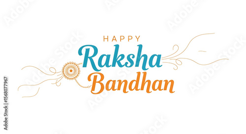 Wallpaper Mural Happy Raksha Bandhan greeting with decorative rakhi design and elegant calligraphy text on white background for Indian festival celebration and wishes Torontodigital.ca