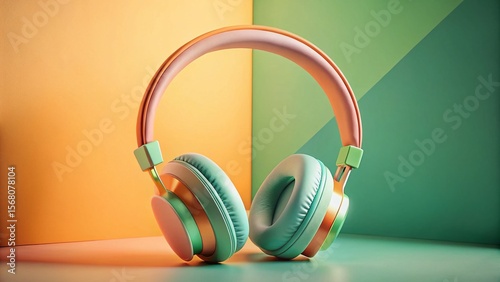 Pastel Headphones: Modern Wireless Earbuds in Pink, Orange & Mint