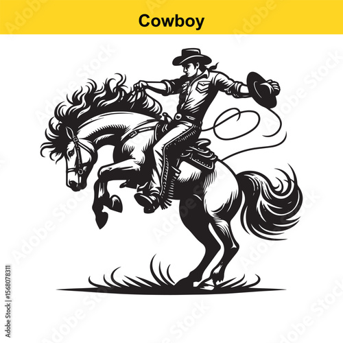 Modern vector cowboy.