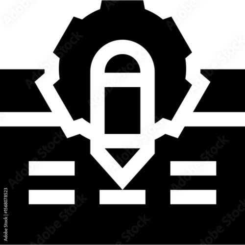 Flat vector icon representing website design, including elements of UI UX layout, wireframing, and web development. Perfect for use in tech presentations, design portfolios, coding projects, digital m