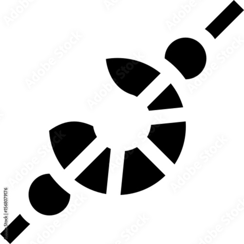 Flat vector icon of a prawn or shrimp, commonly used in seafood cuisine. Ideal for designs related to restaurants, Asian food, menus, sushi bars, seafood markets, or cooking apps. Clean and modern sty