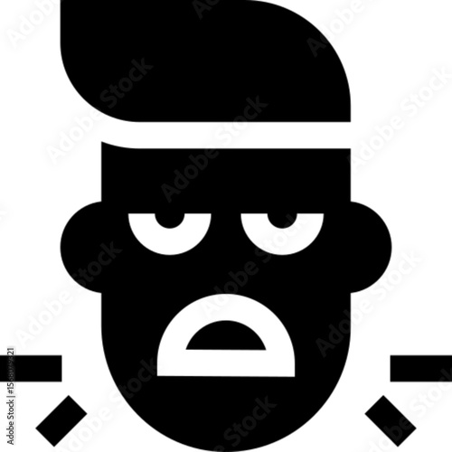 Flat vector icon of a person coughing, representing symptoms of illness, respiratory conditions, or spreading germs. Ideal for use in medical infographics, health apps, disease prevention campaigns, c
