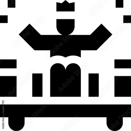 Flat vector icon of a parade, symbolizing celebration, public festivity, and cultural events. Ideal for holiday graphics, event posters, festival promotions, community activities, and entertainment pl