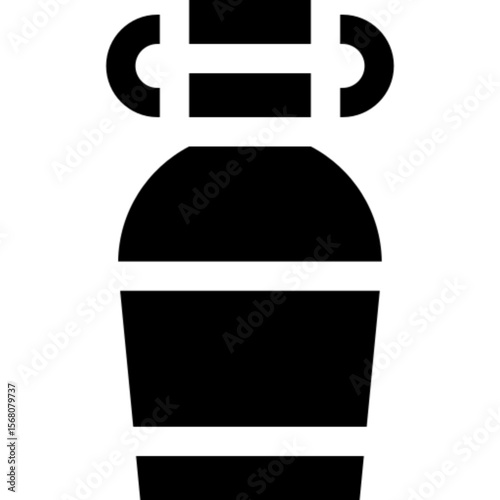 Flat vector icon of a myrrh jar, symbolizing one of the gifts brought by the Three Wise Men in the Nativity story. Also associated with traditional medicine, aromatic resins, and spiritual rituals. Id