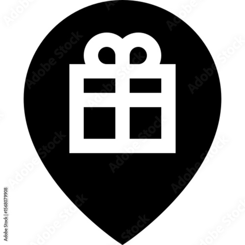 Flat vector icon of a location pin marker, symbolizing GPS navigation, map positioning, or place identification. Perfect for travel apps, delivery services, map UI/UX design, geolocation systems, or t