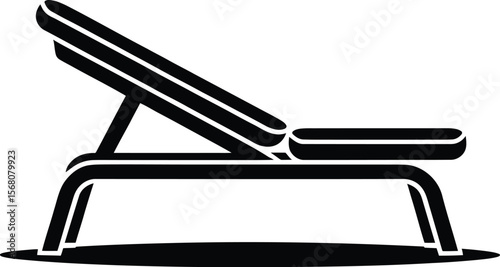 Adjustable weight bench silhouette isolated on transparent background