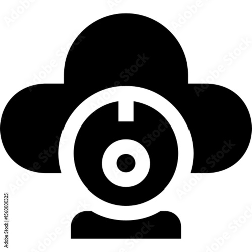 Flat vector icon of a webcam, designed in a clean and modern minimalist style. Ideal for video conferencing, remote work, online meetings, security systems, streaming, and digital communication themes