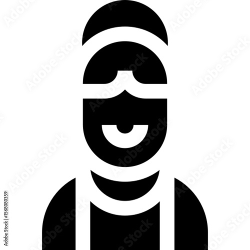 Flat vector icon of the Virgin Mary, depicted in a minimalist and symbolic religious style. Ideal for use in Christian content, nativity themes, religious holidays, Catholic materials, or faith-based 