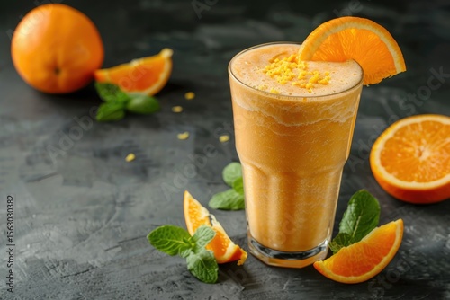 Ultra Hd Picture of Front View Orange Smoothie Composition