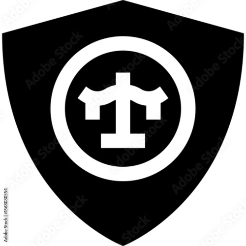 Minimal vector icon of a shield representing security and protection. Ideal for cybersecurity, privacy, antivirus software, secure payment systems, data protection, and IT infrastructure designs. Clea