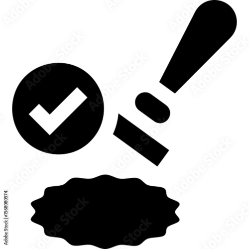 Minimal vector icon of a seal certificate, symbolizing authenticity, achievement, approval, and official recognition. Ideal for education, awards, legal documents, certifications, and professional bra
