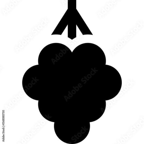 Minimalist line icon of a baneberry plant, representing wild berries, botanical elements, and forest vegetation. Ideal for nature illustrations, educational materials, herbal references, foraging guid