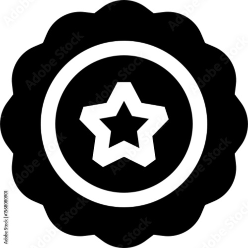 Minimalist line icon representing quality, featuring a badge or ribbon symbolizing certification, excellence, and standards compliance. Ideal for business presentations, product packaging, quality ass