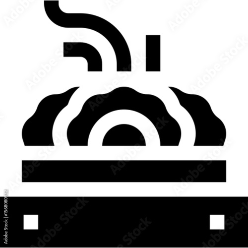 Minimalist line icon of gyoza dumplings, symbolizing Asian cuisine, Japanese food, and delicious appetizers. Perfect for restaurant menus, food blogs, cooking apps, and UI UX design. Fully editable an