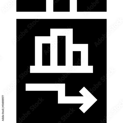 Minimalist line icon representing strategy, featuring a planning diagram with arrows and markers — symbolizing business planning, tactical moves, or decision-making processes. Ideal for corporate pres