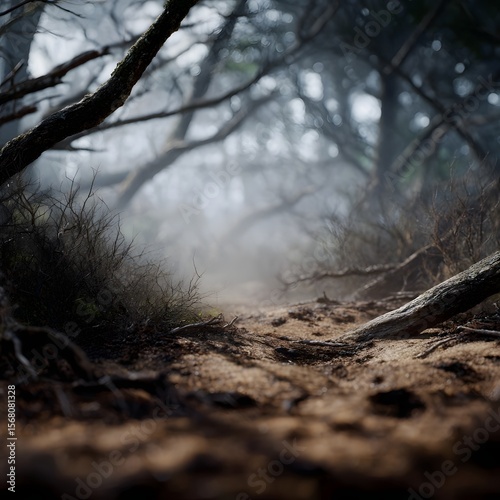 Wallpaper Mural A parched forest floor covered in fallen branches and dust Torontodigital.ca