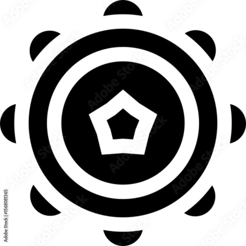 Minimalist line icon of a tambourine, a traditional percussion instrument used in music, rhythm, and cultural performances. Designed in a clean and modern flat style, perfect for music apps, festival 
