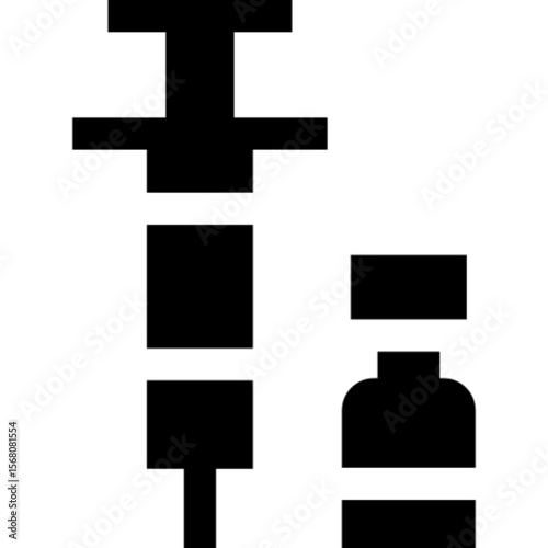 Minimal vector icon of a vaccine syringe, symbolizing immunization, health protection, and medical care. Ideal for healthcare, pharmacy, public health campaigns, virus prevention, and vaccination awar