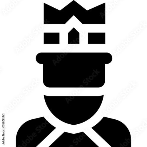 Minimal vector icon of Gaspar, one of the Three Wise Men or Magi, traditionally featured in Epiphany and Christmas celebrations. Ideal for holiday, nativity, Christian, and cultural designs. Clean out