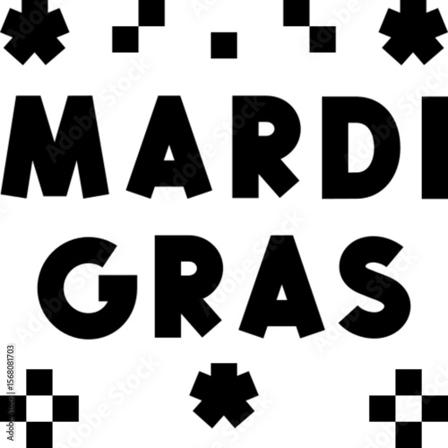 Minimal vector icon of a Mardi Gras mask, symbolizing celebration, parade, and festive spirit. Perfect for designs related to carnival, New Orleans events, masquerade parties, and cultural festivals. 