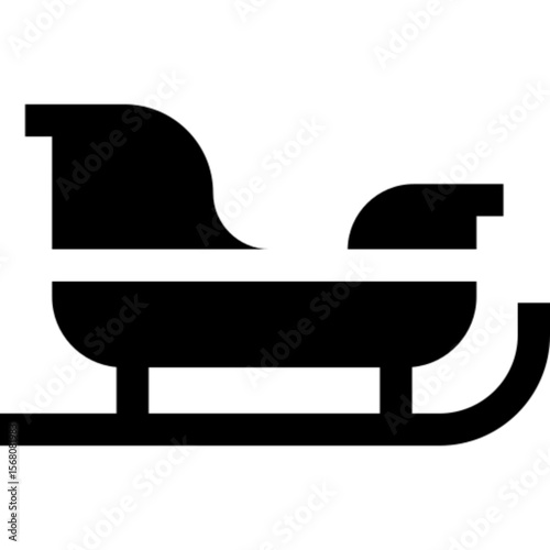 Minimalist vector icon of a sled, commonly used for sliding on snow during winter. Ideal for Christmas, winter sports, holiday, and outdoor adventure themes. Clean outline design, fully editable and s