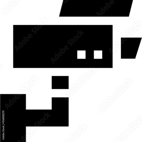 Minimalist line icon of a CCTV camera, symbolizing surveillance, security monitoring, and crime prevention. Ideal for smart home apps, building security systems, law enforcement materials, safety info